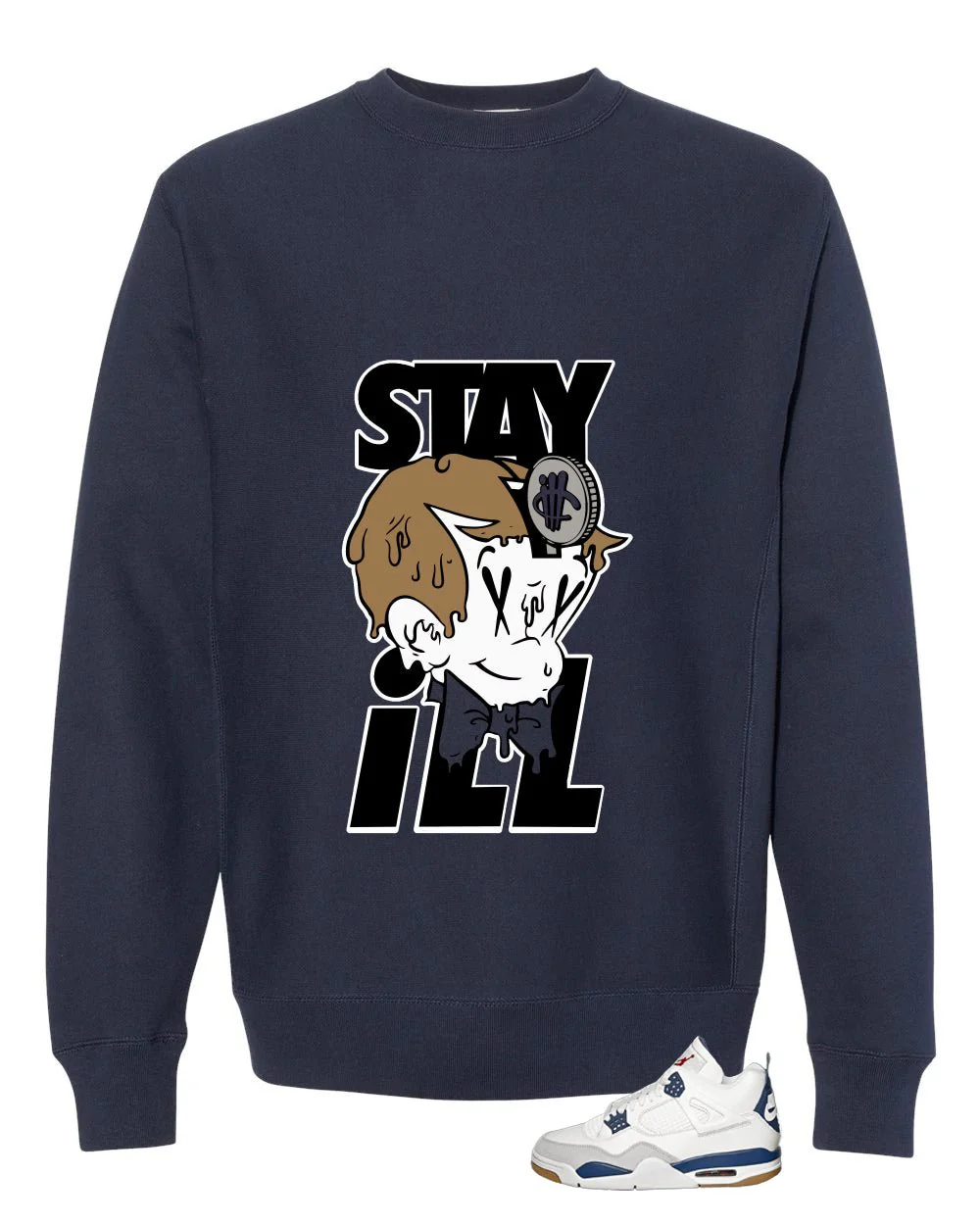 Nike SB x Air Jordan 4 Navy Navy Blue T-Shirt (ILL RICHIE)| illcurrency - Image 4