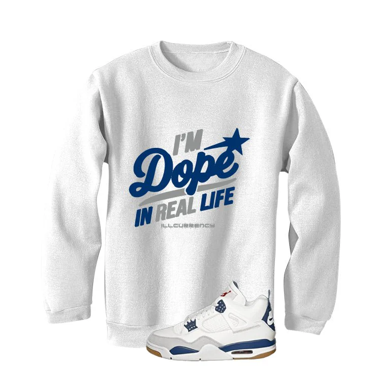 Nike SB x Air Jordan 4 Navy White T-Shirt (DOPE)| illcurrency - Image 4