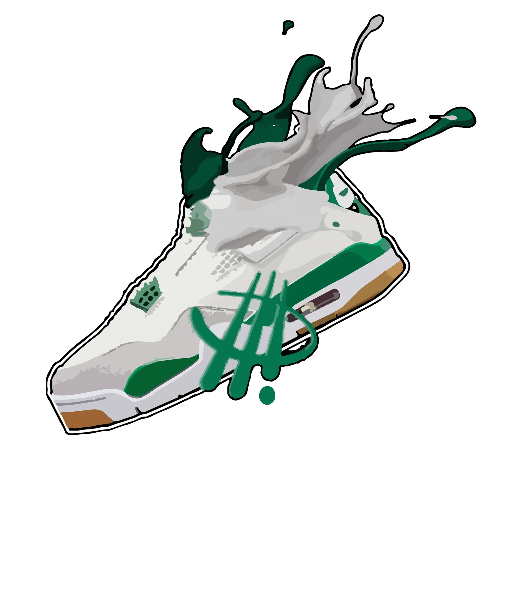 Nike SB x Air Jordan 4 “Pine Green” | illcurrency Black T-Shirt (SPLASH)