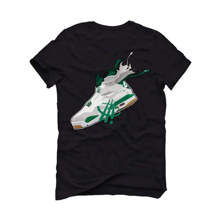 Nike SB x Air Jordan 4 “Pine Green” | illcurrency Black T-Shirt (SPLASH) - Image 2