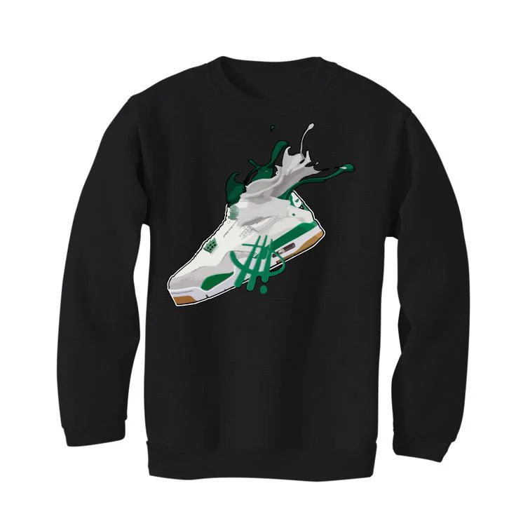 Nike SB x Air Jordan 4 “Pine Green” | illcurrency Black T-Shirt (SPLASH) - Image 4