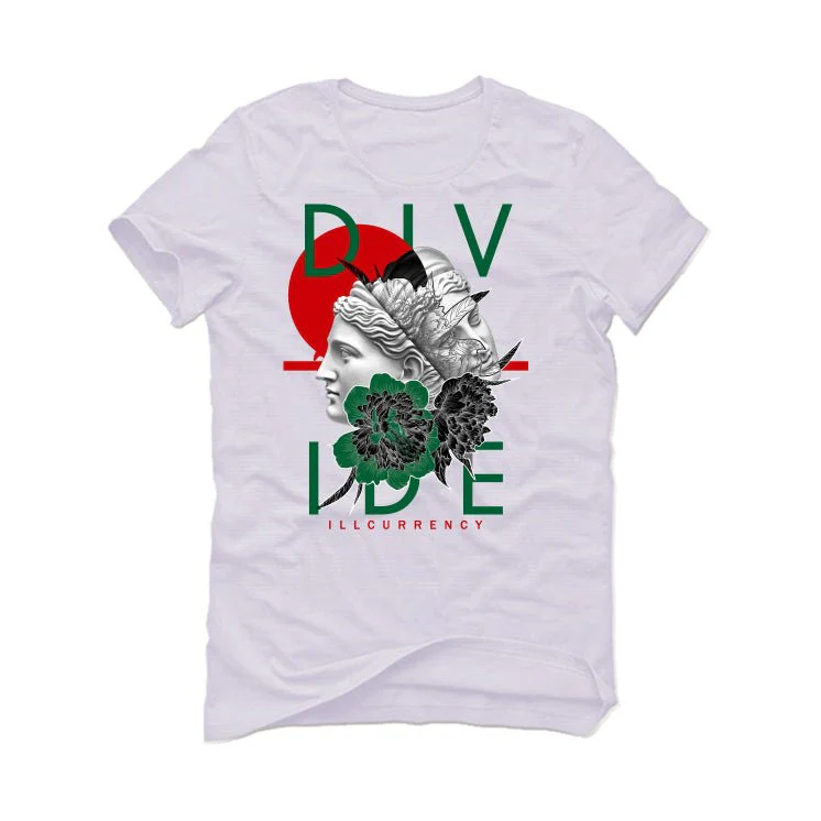 Nike SB x Air Jordan 4 “Pine Green” | illcurrency White T-Shirt (Divide) - Image 2