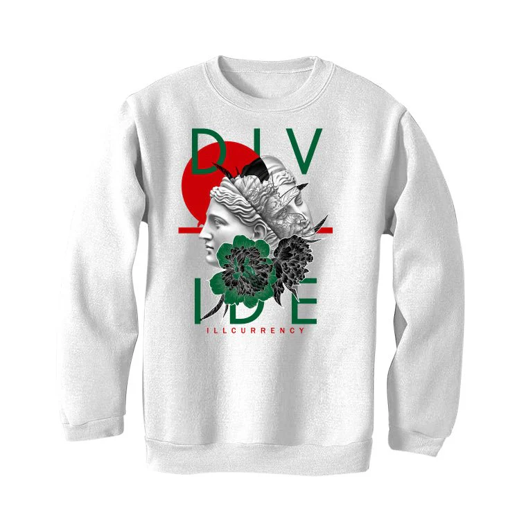 Nike SB x Air Jordan 4 “Pine Green” | illcurrency White T-Shirt (Divide) - Image 4