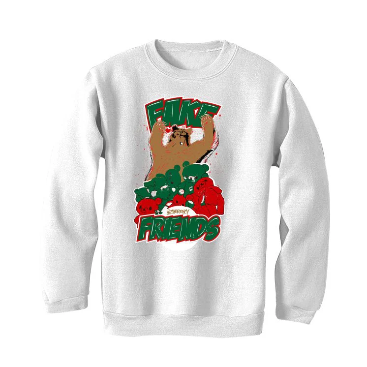 Nike SB x Air Jordan 4 “Pine Green” | illcurrency White T-Shirt (Fake Friends) - Image 4