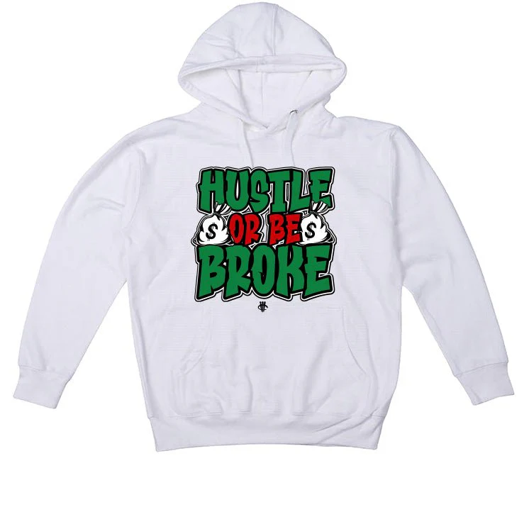 Nike SB x Air Jordan 4 “Pine Green” | illcurrency White T-Shirt (hustle or be broke) - Image 3