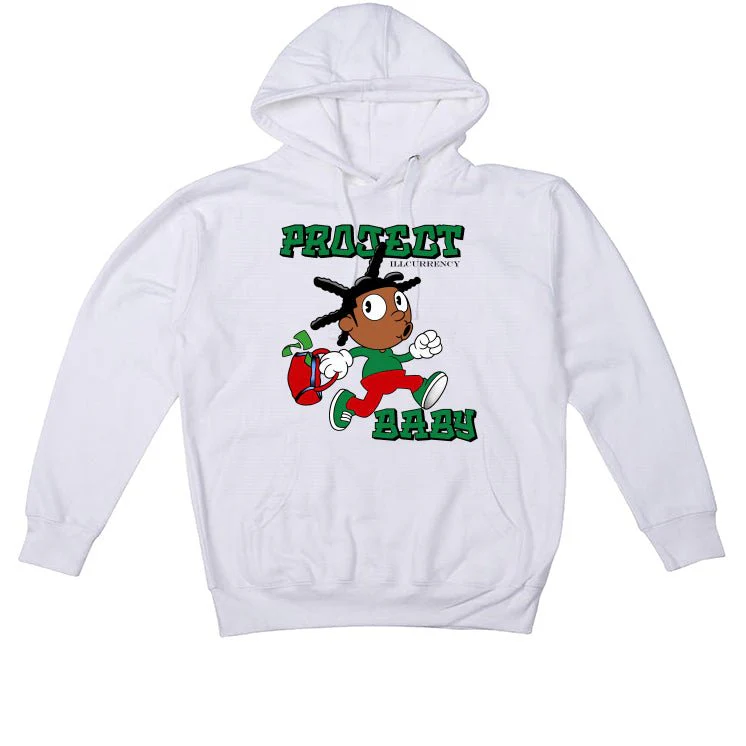 Nike SB x Air Jordan 4 “Pine Green” | illcurrency White T-Shirt (PROJECT BABY) - Image 3