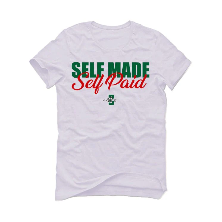 Nike SB x Air Jordan 4 “Pine Green” | illcurrency White T-Shirt (Self Made Self Paid) - Image 2