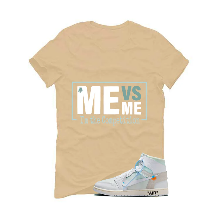 Off-White x Air Jordan 1 High OG Alaska Matching T-Shirt, Sweatshirts & Hoodies Tan T-Shirt (Me Vs Me)| illcurrency - Image 2
