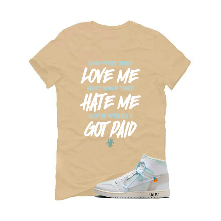 Off-White x Air Jordan 1 High OG Alaska Matching T-Shirt, Sweatshirts & Hoodies Tan T-Shirt (Paid)| illcurrency - Image 2