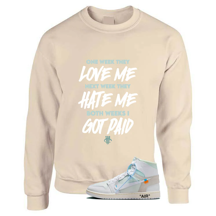 Off-White x Air Jordan 1 High OG Alaska Matching T-Shirt, Sweatshirts & Hoodies Tan T-Shirt (Paid)| illcurrency - Image 3