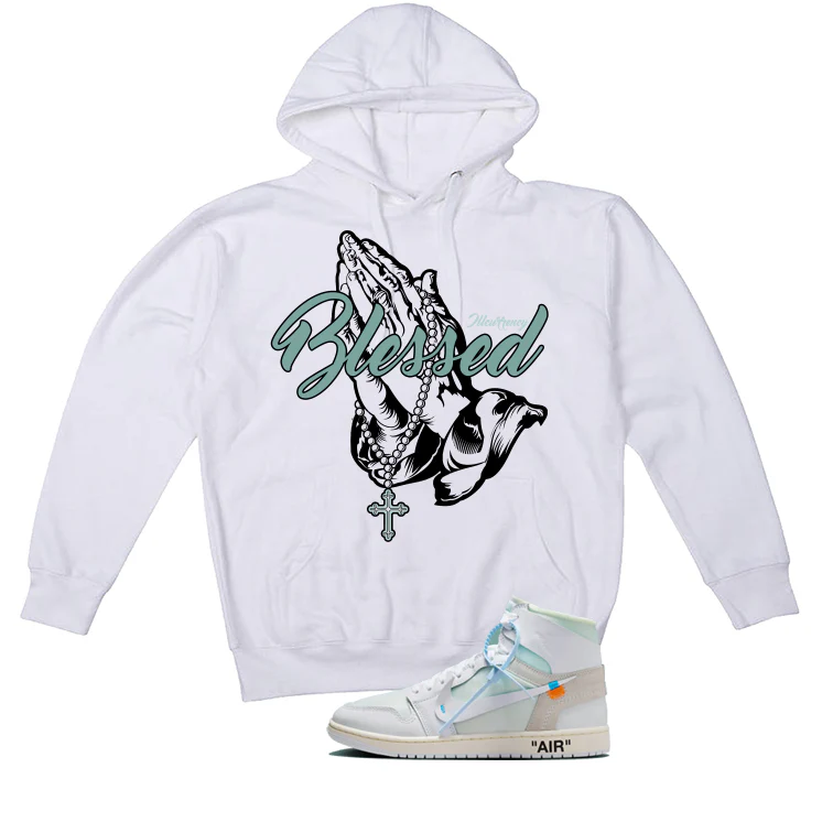 Off-White x Air Jordan 1 High OG Alaska Matching T-Shirt, Sweatshirts & Hoodies White T-Shirt (Blessed)| illcurrency - Image 3