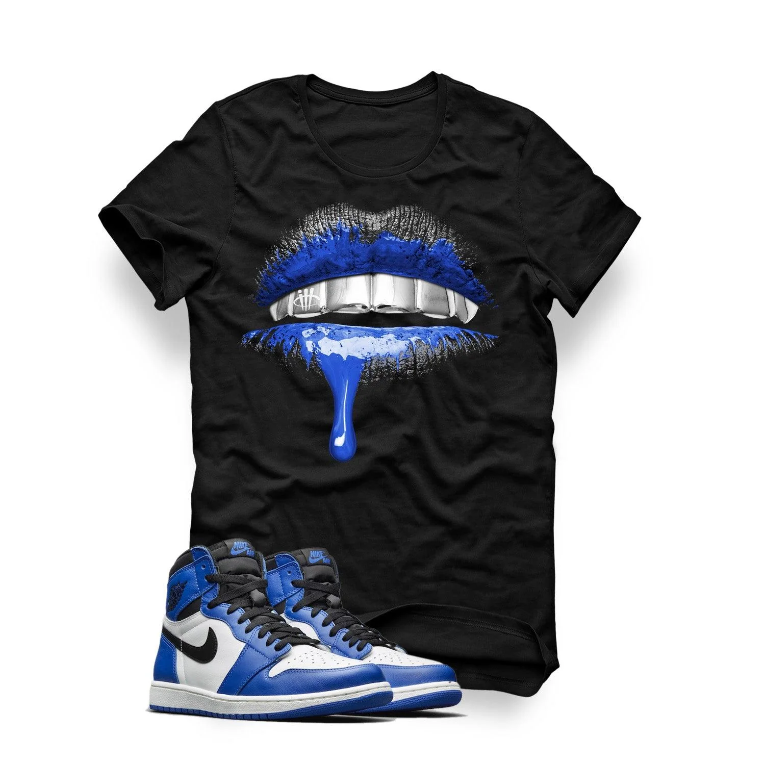 Retro 1 High White/Royal Blue Black T (Lips) - Image 2