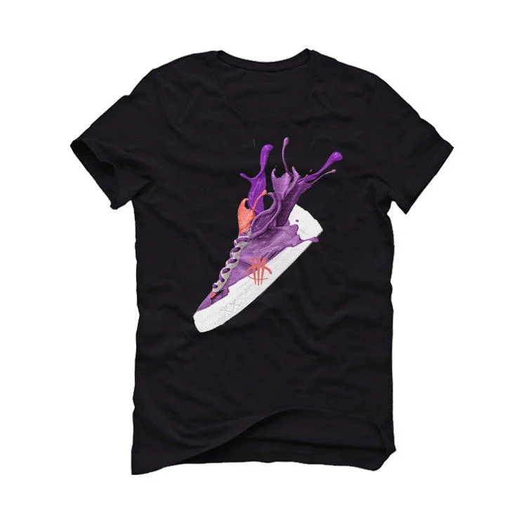sacai x KAWS x Nike Blazer Low "DUSK PURPLE" Black T-Shirt (SPLASH KAW) - Image 2