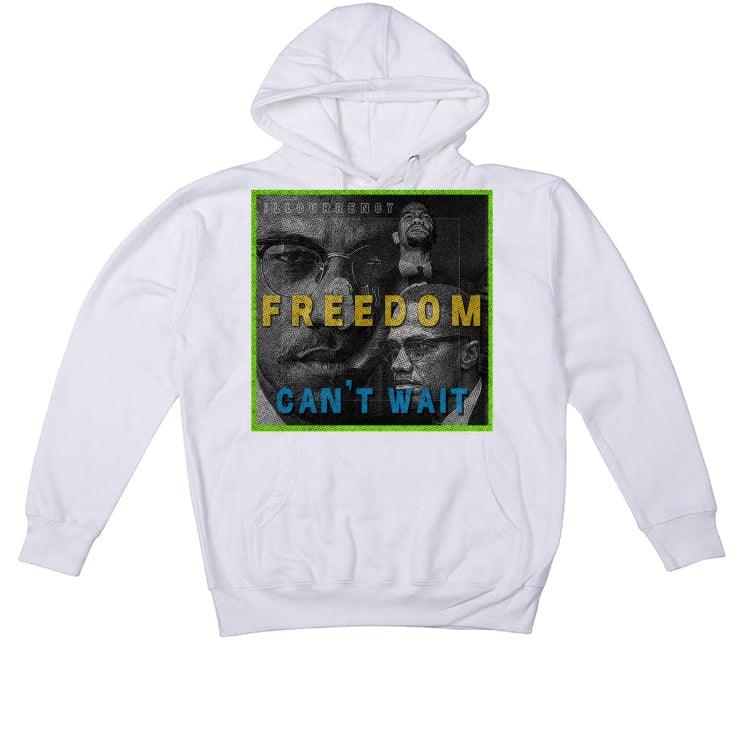 sacai x KAWS x Nike Blazer Low "Neptune Blue" White T-Shirt (FREEDOM CAN'T WAIT) - Image 3