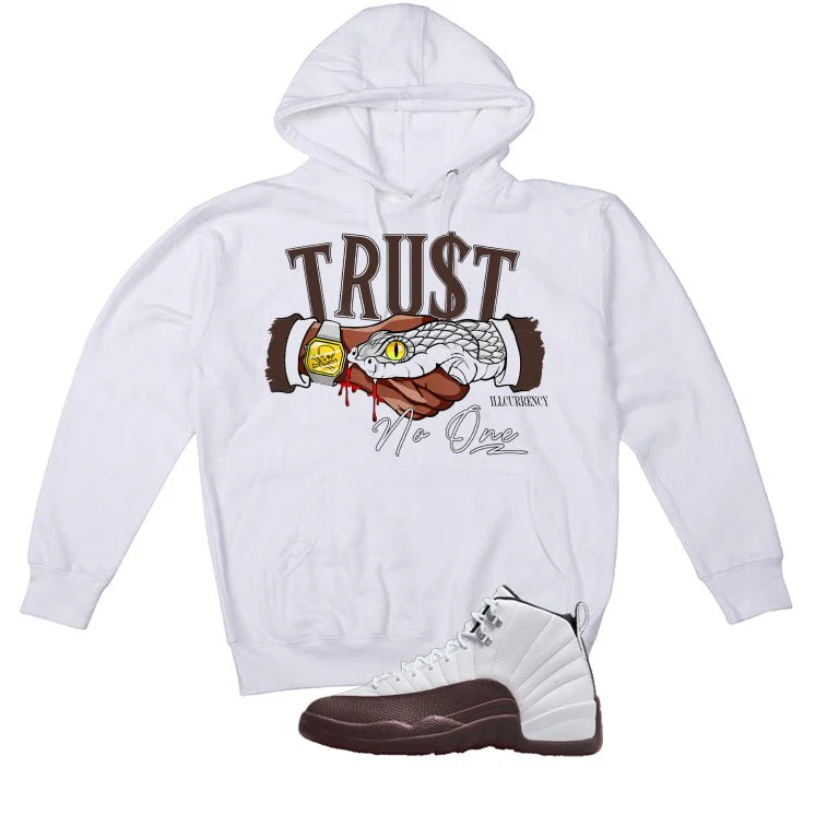 SoleFly x Air Jordan 12 Cafecito| illcurrency White T-Shirt (Trust No One)| illcurrency - Image 3
