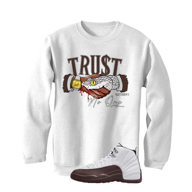 SoleFly x Air Jordan 12 Cafecito| illcurrency White T-Shirt (Trust No One)| illcurrency - Image 4