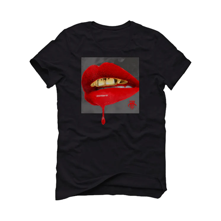 Supreme x Nike SB Dunk High “Navy/Red” Black T-Shirt (LIPSTICK) - Image 2