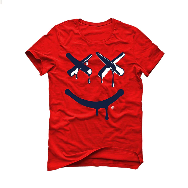The Air Jordan 1 Mid SE "USA" | illCurrency Red T-Shirt (Happy Drip) - Image 2