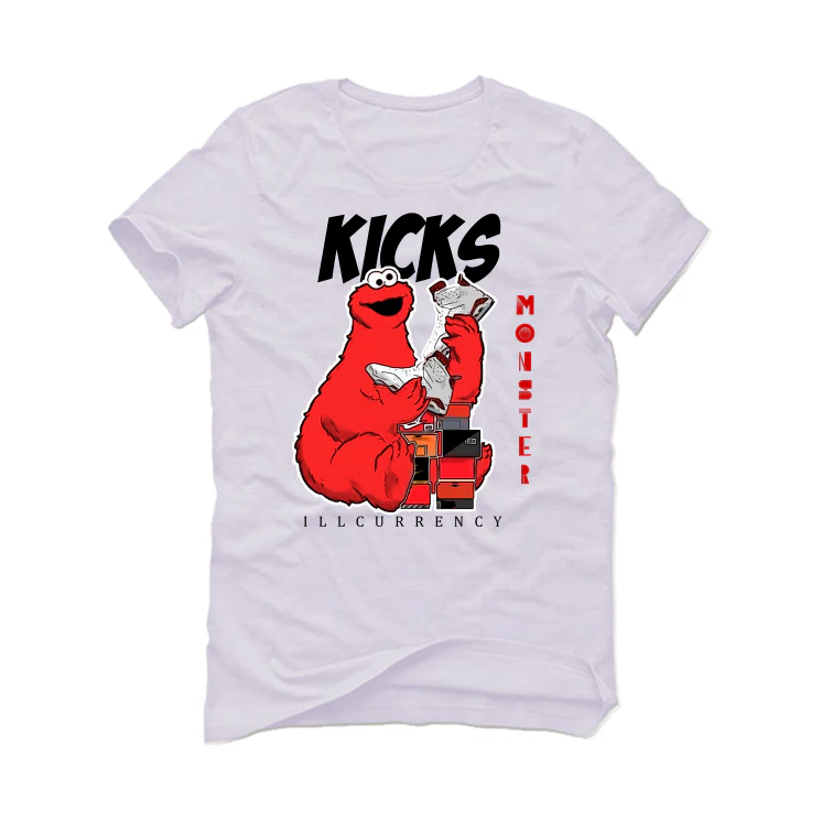 The Air Jordan 6 “Red Oreo” | ILLCURRENCY White T-Shirt (Kicks Monster) - Image 2