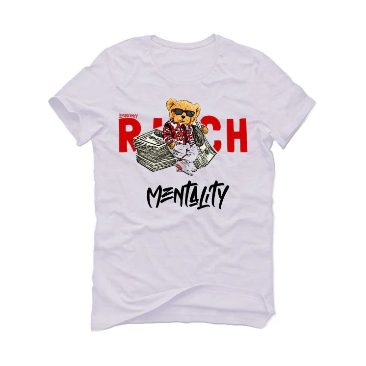 The Air Jordan 6 “Red Oreo” | ILLCURRENCY White T-Shirt (Rich Mentality) - Image 2