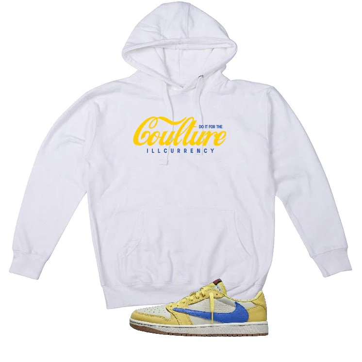 Travis Scott x Air Jordan 1 Low OG “Canary” | illcurrency White T-Shirt (Coulture) - Image 3