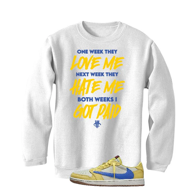 Travis Scott x Air Jordan 1 Low OG “Canary” | illcurrency White T-Shirt (Paid) - Image 3