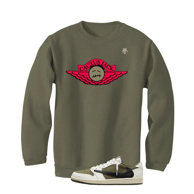 Travis Scott x Air Jordan 1 Low OG | illcurrency Military Green T-Shirt (Cactus Jack) - Image 4