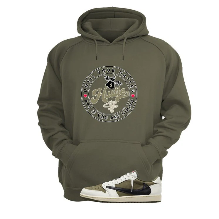 Travis Scott x Air Jordan 1 Low OG | illcurrency Military Green T-Shirt (Haters Catch Up) - Image 3