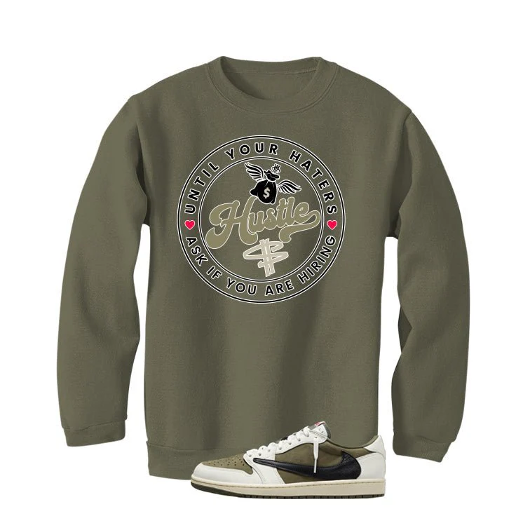 Travis Scott x Air Jordan 1 Low OG | illcurrency Military Green T-Shirt (Haters Catch Up) - Image 4