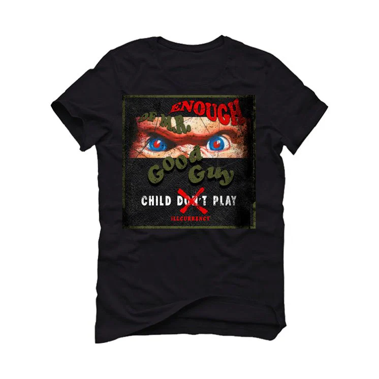 Travis Scott x Air Jordan 1 Low OG "Olive" WMNS | ILLCURRENCY Black T-Shirt (ENOUGH OF MR GOOD GUY) - Image 2