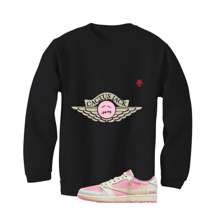 Travis Scott x Air Jordan 1 Low OG Shy Pink Matching T-Shirt, Sweatshirts, & Hoodies Black T-Shirt (Cactus Jack)| illcurrency - Image 4