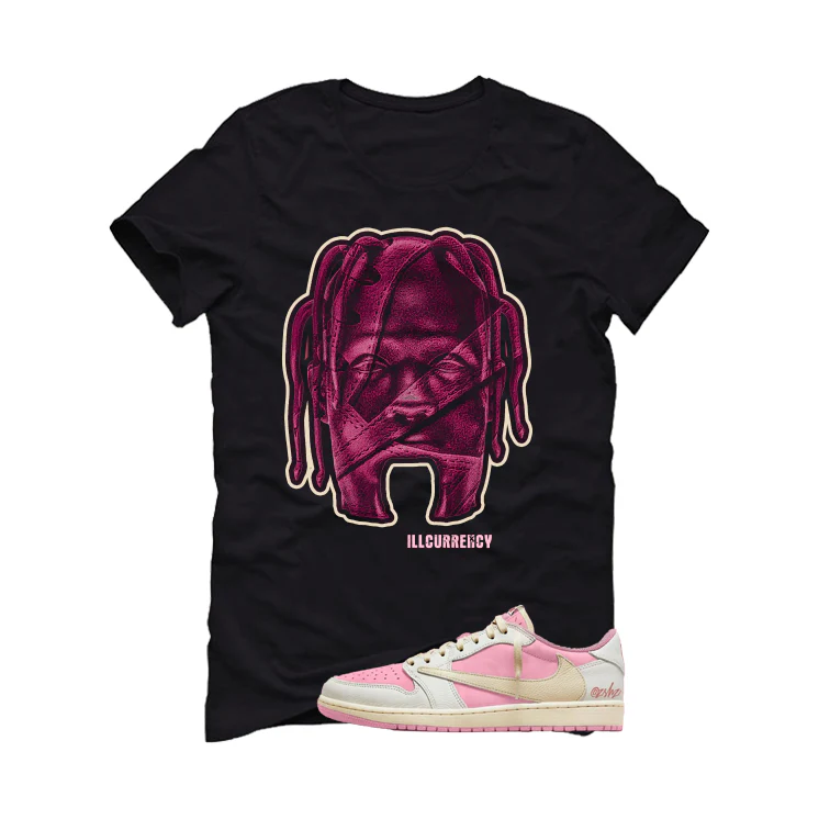 Travis Scott x Air Jordan 1 Low OG Shy Pink Matching T-Shirt, Sweatshirts, & Hoodies Black T-Shirt (Travis Land)| illcurrency - Image 2