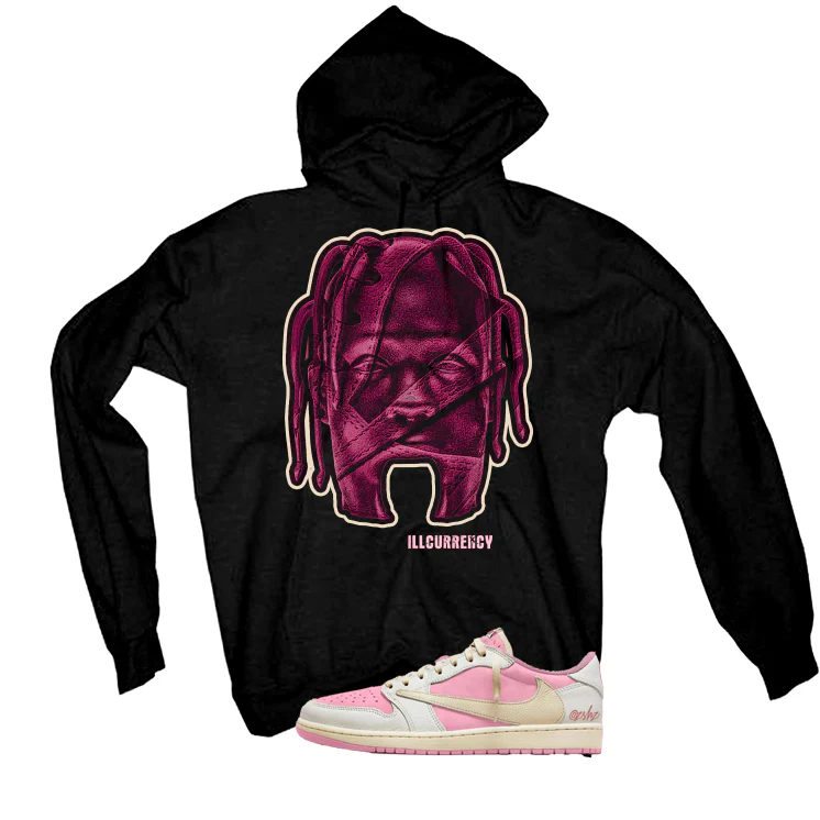 Travis Scott x Air Jordan 1 Low OG Shy Pink Matching T-Shirt, Sweatshirts, & Hoodies Black T-Shirt (Travis Land)| illcurrency - Image 3