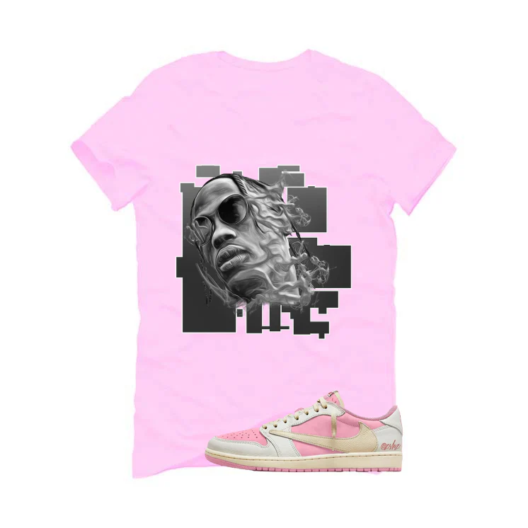 Travis Scott x Air Jordan 1 Low OG Shy Pink Matching T-Shirt, Sweatshirts, & Hoodies Pink T-Shirt (Trav Smoke)| illcurrency - Image 2