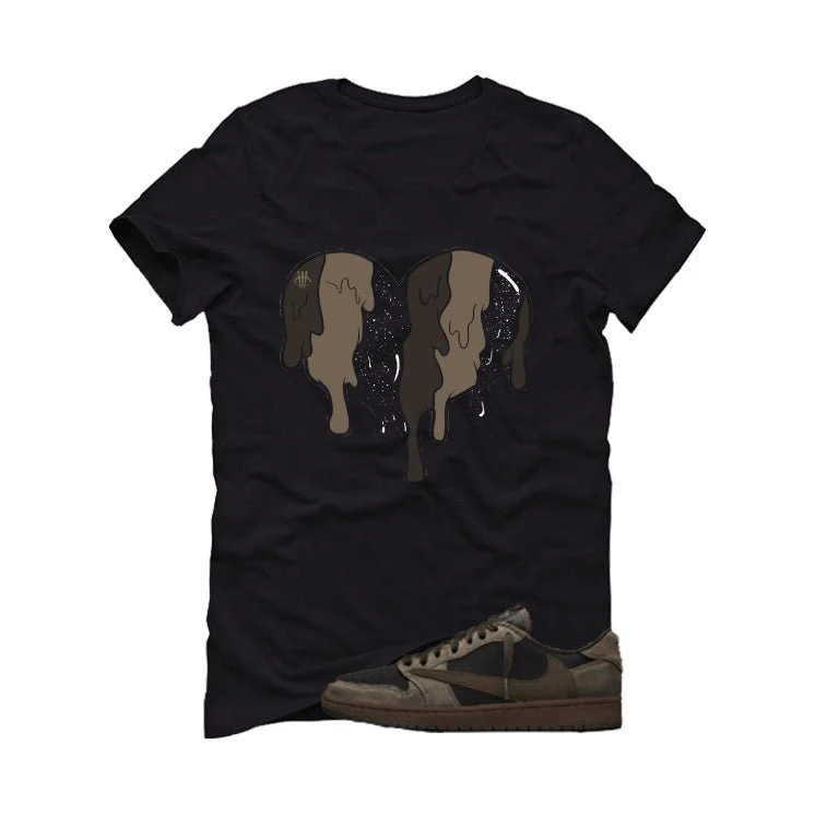 Travis Scott x Air Jordan 1 Low OG Velvet Brown Black T-Shirt (Heart)| illcurrency - Image 2