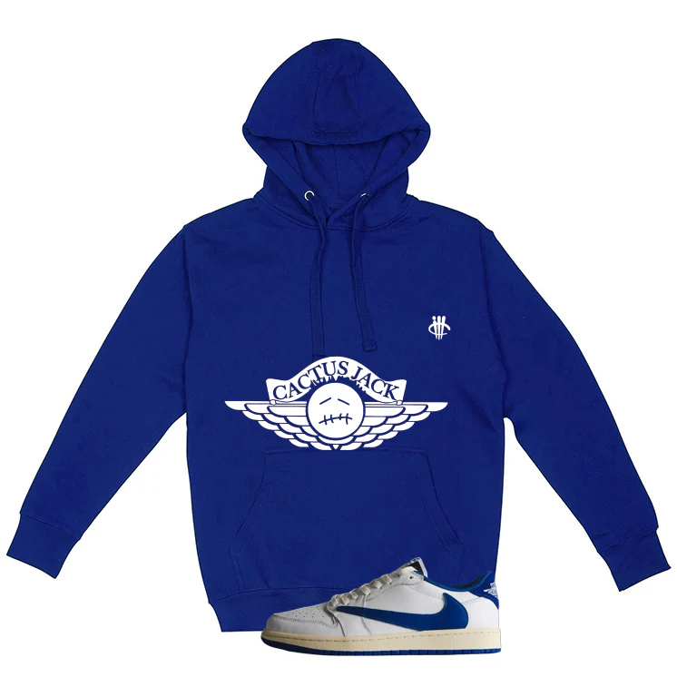 Travis Scott x Fragment x Air Jordan 1 Low OG 2025 Matching T-Shirt, Sweatshirts & Hoodies Royal Blue T-Shirt (Cactus Jack)| illcurrency - Image 3