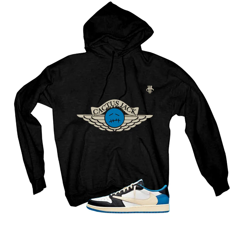 Travis Scott x Fragment x Air Jordan 1 Low OG Matching T-Shirt, Sweatshirts & Hoodies Black T-Shirt (Cactus Jack)| illcurrency - Image 3