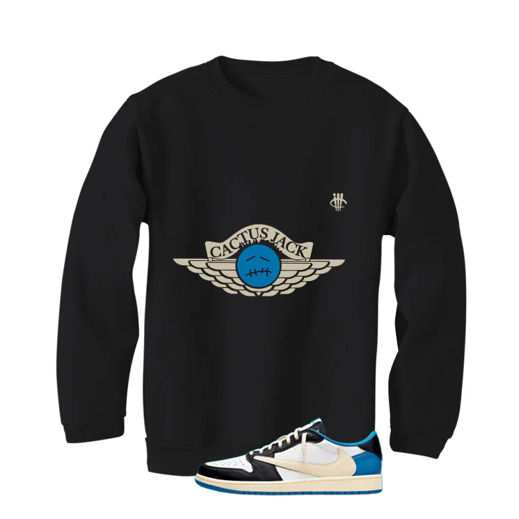 Travis Scott x Fragment x Air Jordan 1 Low OG Matching T-Shirt, Sweatshirts & Hoodies Black T-Shirt (Cactus Jack)| illcurrency - Image 4