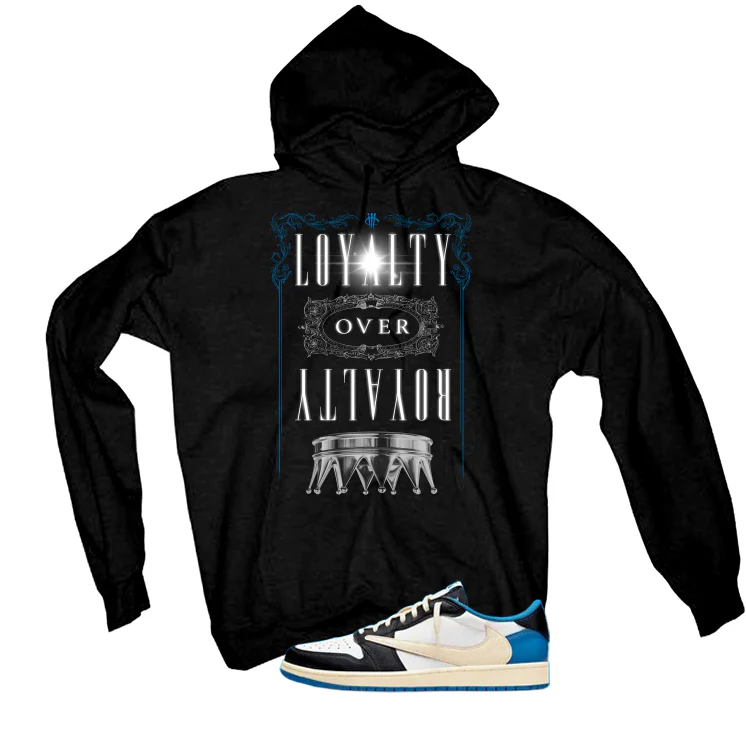 Travis Scott x Fragment x Air Jordan 1 Low OG Matching T-Shirt, Sweatshirts & Hoodies Black T-Shirt (Loyalty Over Royalty)| illcurrency - Image 3