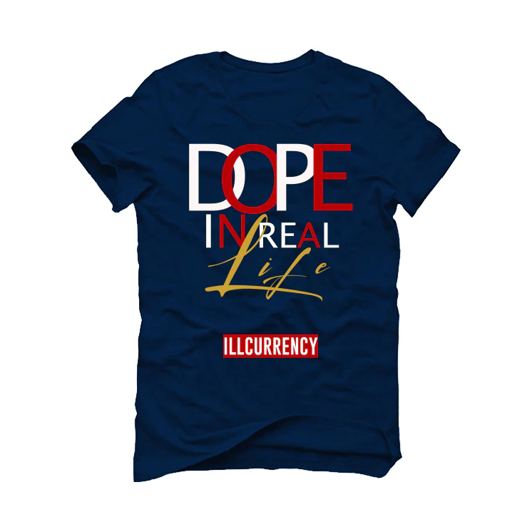 Trophy Room x Air Jordan 7 Navy Blue T-Shirt (DOPE) - Image 2