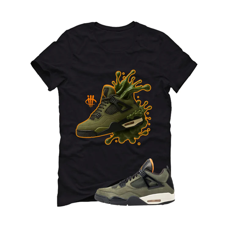 Undefeated x Air Jordan 4 Black T-Shirt (Splash Shoe)| illcurrency - Image 2