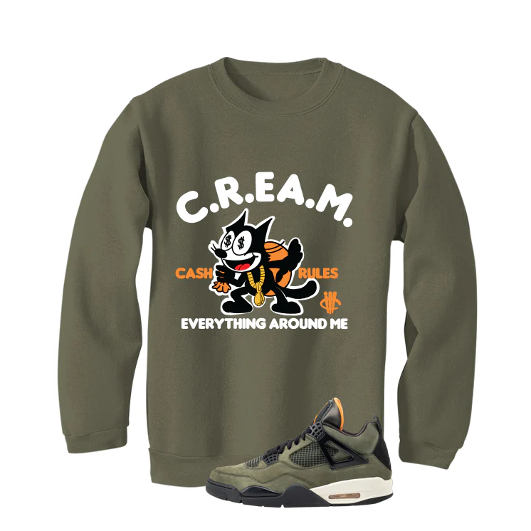 Undefeated x Air Jordan 4 Military Green T-Shirt (Cash Rules)| illcurrency - Image 4