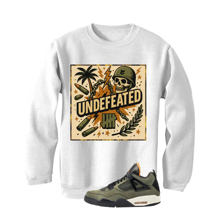 Undefeated x Air Jordan 4 White T-Shirt (Militia)| illcurrency - Image 4