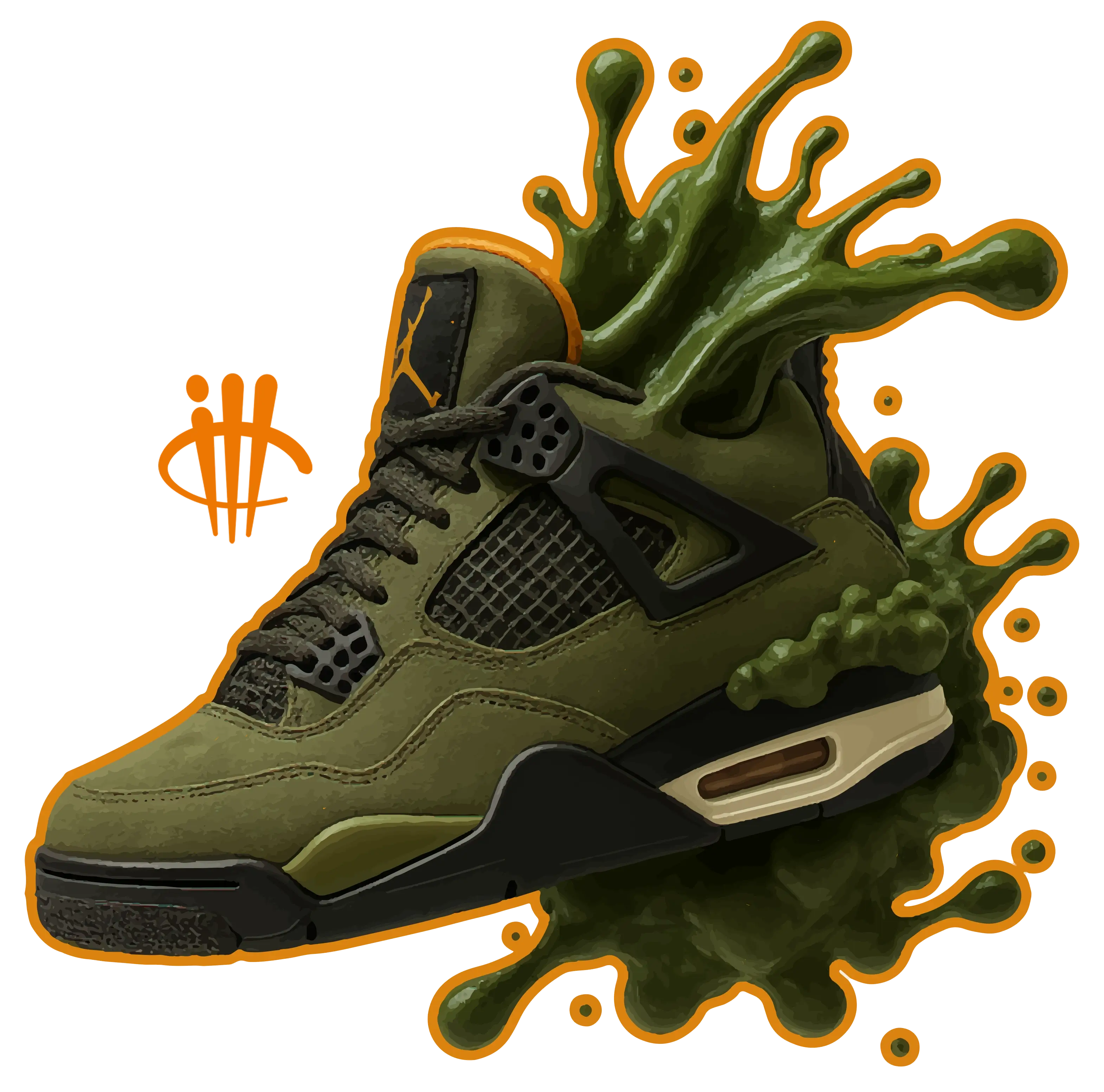 Undefeated x Air Jordan 4 White T-Shirt (Splash Shoe)| illcurrency